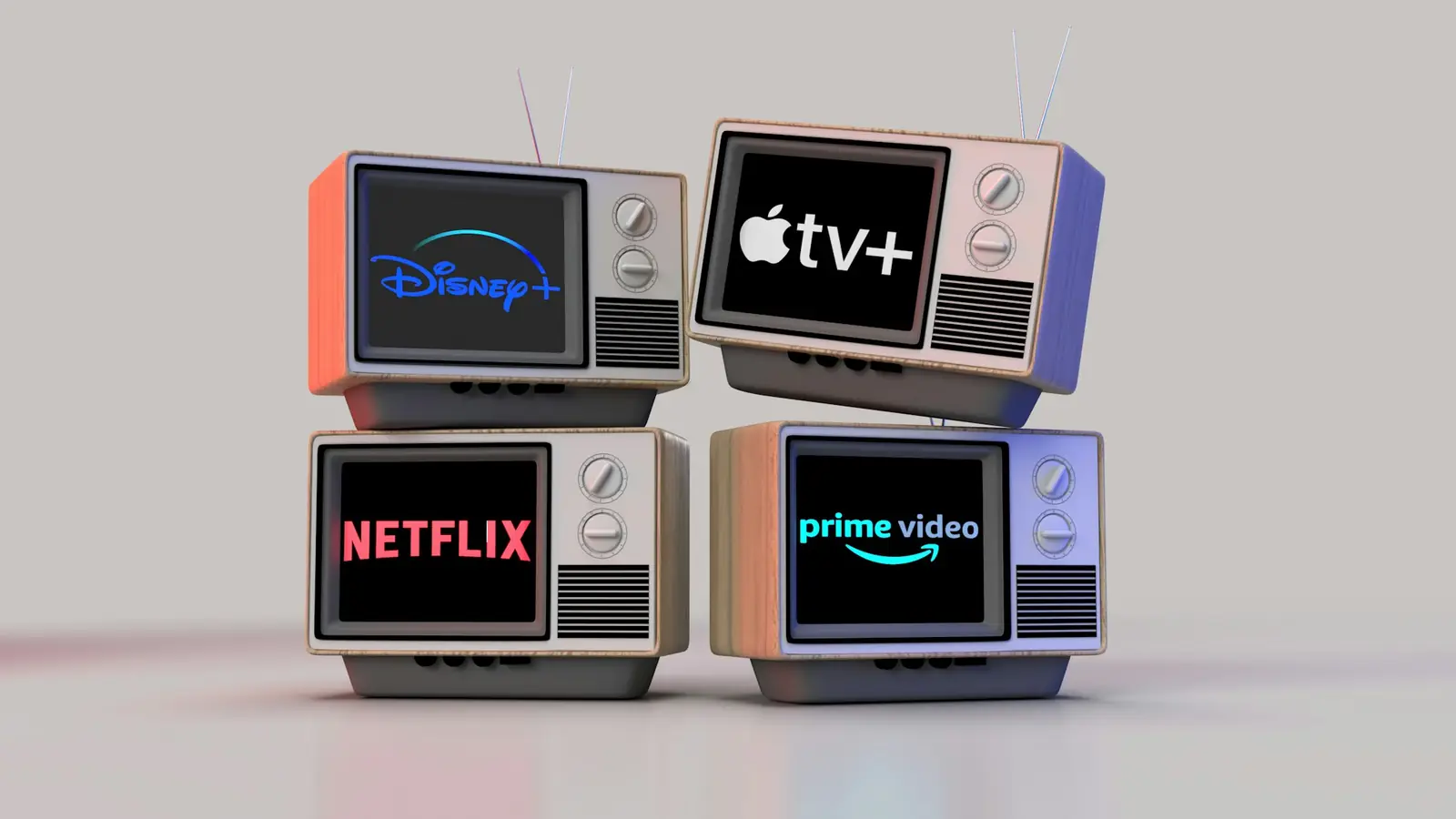 TV screen showing a grid of streaming app tiles
